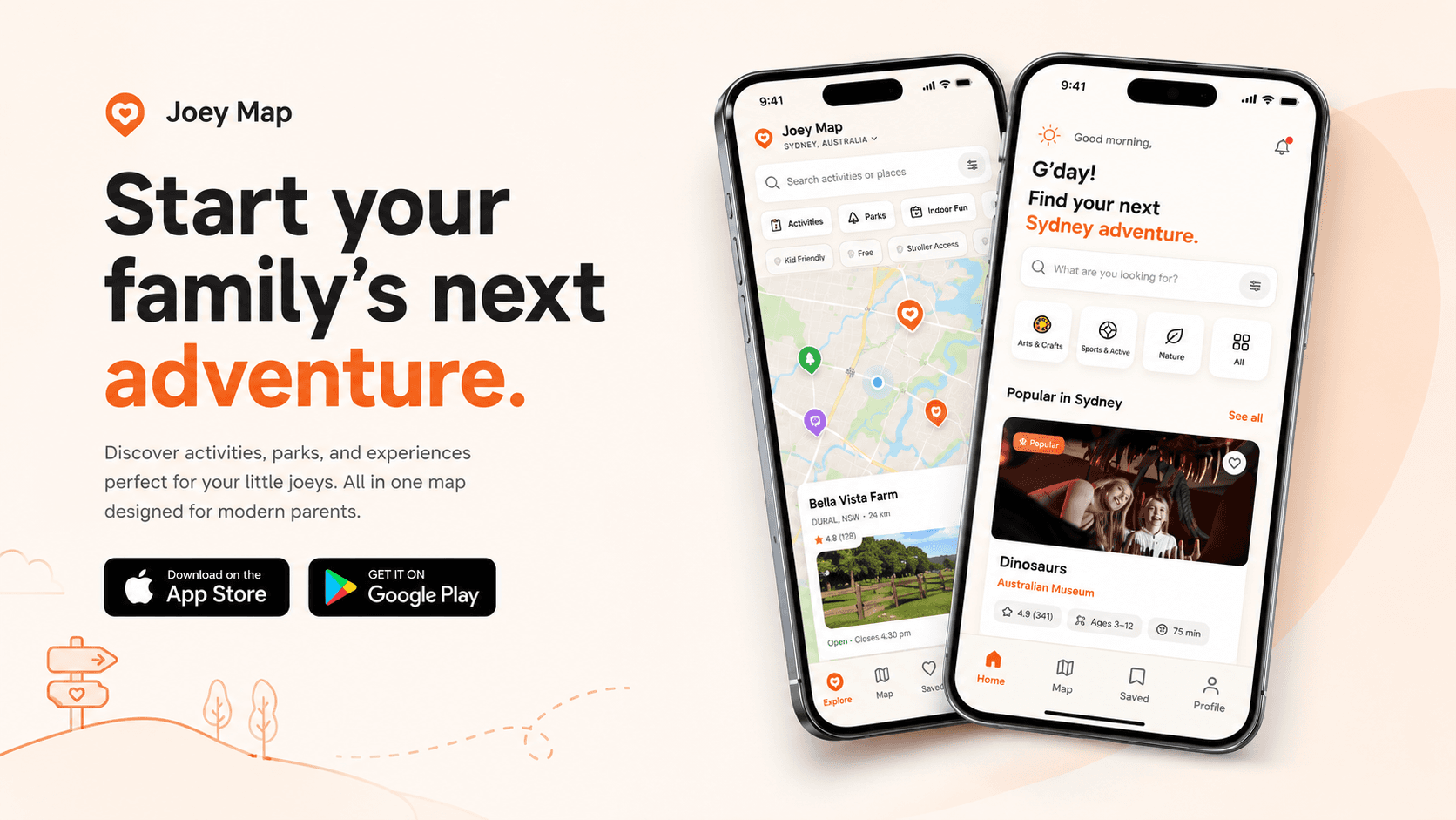 JoeyMap family activity discovery app